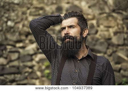 Stylish Bearded Man Outdoor
