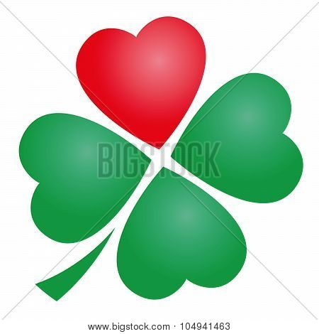 Four Leaved Clover Heart