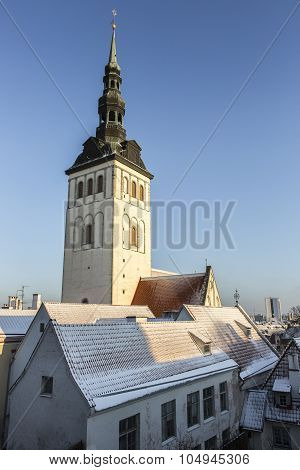 St. Nicholas' Church's spire in Tallinn Estonia