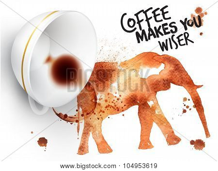Poster Wild Coffee Elephant