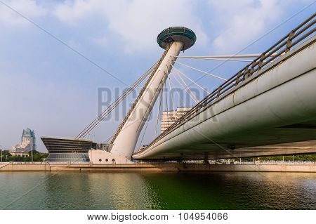 Beautiful Night View Of The Haihe River In Tianjin , China