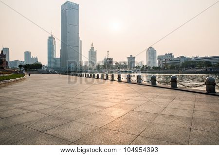 Beautiful Night View Of The Haihe River In Tianjin , China