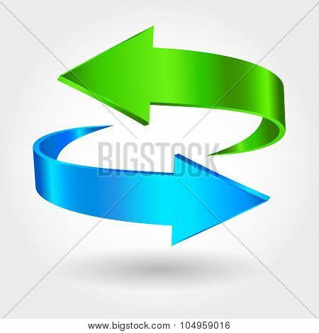 Arrows Sign. Blue Green Color