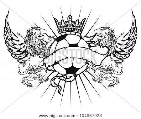 crown gryphon soccer coat of arms crest