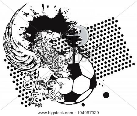 winged gryphon soccer coat of arms crest