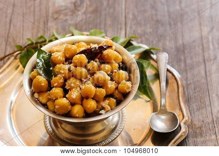 Sundal -South Indian Snack made with boiled chickpeas