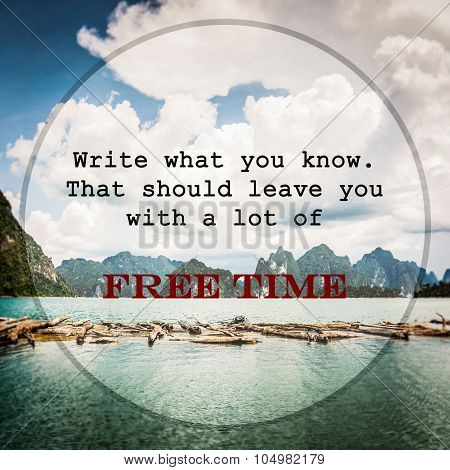 Meaningful Quotes On The Water And Mountain With Cloudy Blue Sky Background