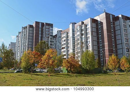 MOSCOW RUSSIA - 19.09.2015. Zelenograd - The sleeping area of a Moscow