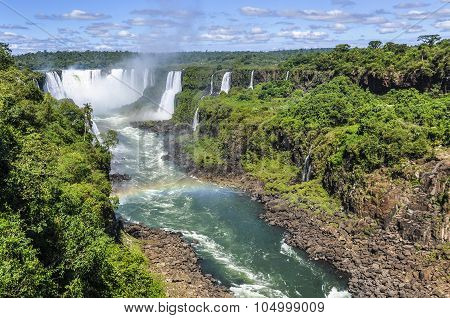 Rainbow At Devil's Throat At Iguazu Falls,  Brazil