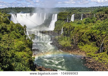 Rainbow At Devil's Throat At Iguazu Falls,  Brazil