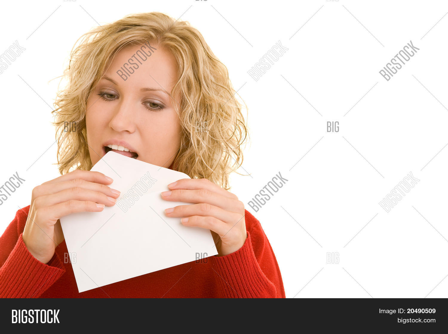 Woman Licking Envelope Image & Photo (Free Trial) Bigstock