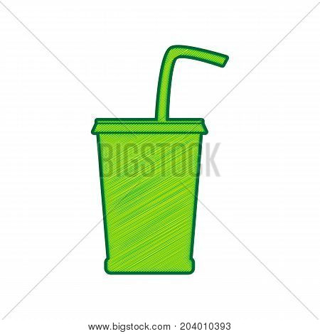 Drink sign illustration. Vector. Lemon scribble icon on white background. Isolated