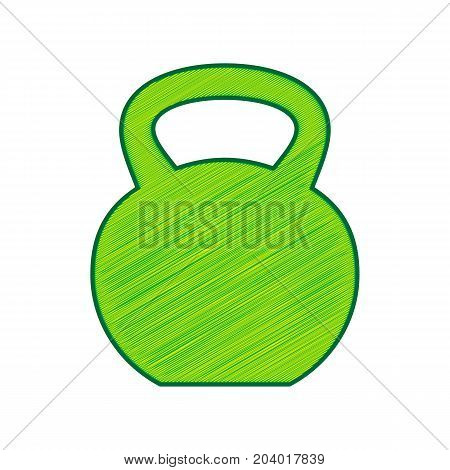 Fitness Dumbbell sign. Vector. Lemon scribble icon on white background. Isolated