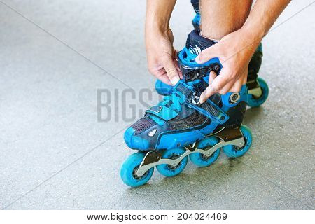 Roller Adjusting Buckle On Inline Roller Skates.