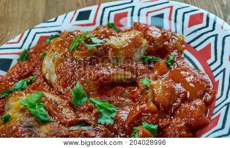 Lahori Red Chicken Karahi Indian food close up