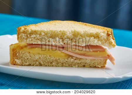 Ham Omelet Grilled Cheese Sandwich