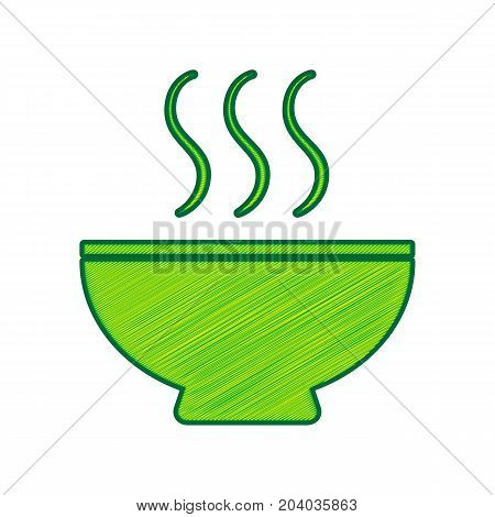 Soup sign. Vector. Lemon scribble icon on white background. Isolated