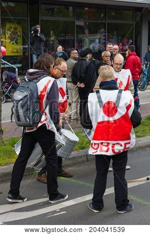 BERLIN - MAY 01 2015: Members of trade unions and the workers hold a rally on the occasion of Labour Day.