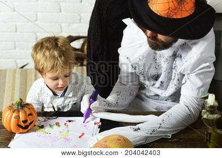 Witcher And Little Magician Make Halloween Decor