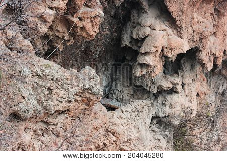 A cave next to the waterfalls of Edessa Greece Europe