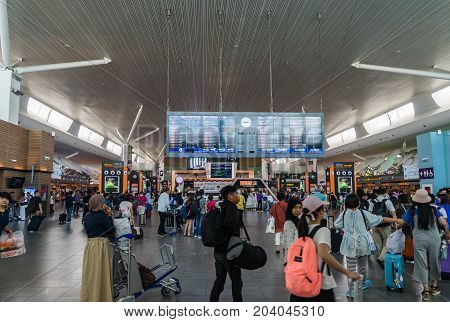 Departure Board In Kl International Airport. Departure Hall Malaysia