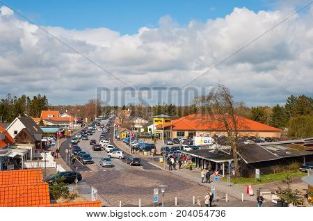 Marielyst Denmark - April 13 2017: Vacation town of Marielyst on Falster in Denmark