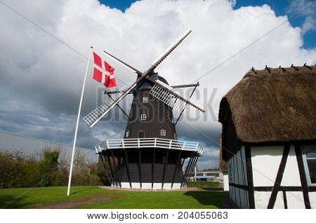 Ejegod Windmill in City of Nykoebing in Denmark