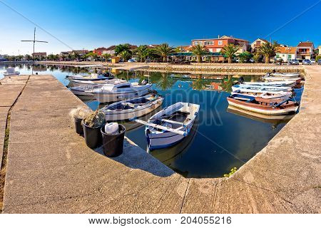 Adriatic Village Of Bibinje Harbor And Waterfront Panoramic View