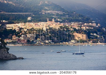Sunset over Vietri sul Mare in the Amalfi Coast