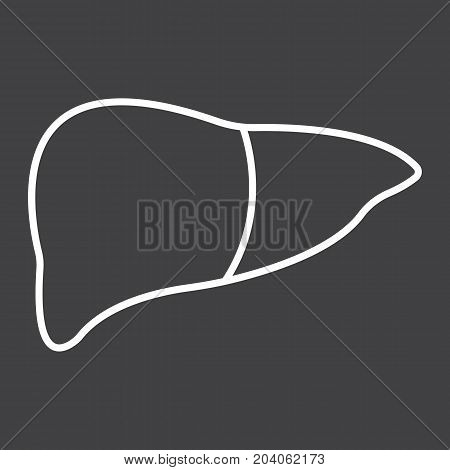 Liver line icon, medicine and healthcare, human organ sign vector graphics, a linear pattern on a black background, eps 10.
