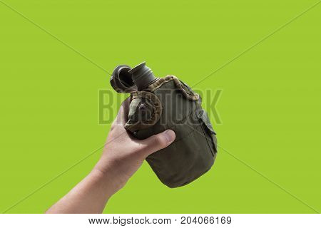 Water Container In Soldier Equipment For Outdoor Camping
