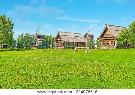 The Timbered Windmills In Suzdal