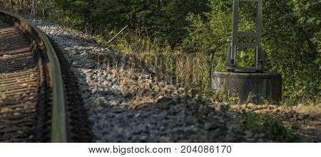 Railroad Track Near Vysne Village In South Bohemia