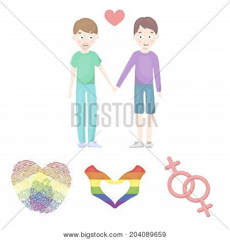 Hands, feminism, fingerprints. Gay set collection icons in cartoon style vector symbol stock illustration .
