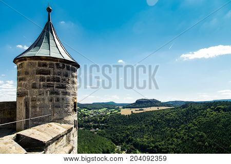 Konigstein Fortress In Germany At Summer Daytime