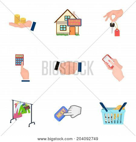 Credit, card, money, bargain, calculator, auction, shop.E- commerce set collection icons in cartoon style vector symbol stock illustration .
