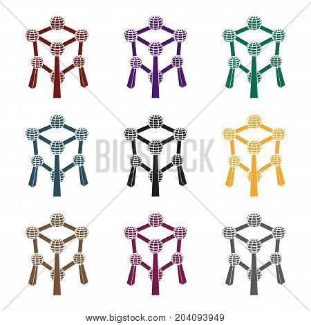 Monument to the atom in Belgium.The dark Belgian wolf. Belgium single icon in black style vector symbol stock  illustration.