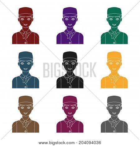 Belgian guy in a cap and waistcoat.The dark Belgian wolf. Belgium single icon in black style vector symbol stock  illustration.