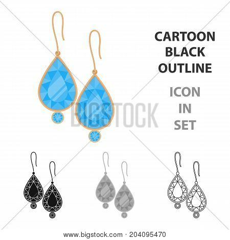 Earrings with gems icon in cartoon style isolated on white background. Jewelry and accessories symbol vector illustration.