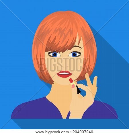 Girl, single icon in flat style.Girl vector symbol stock illustration .