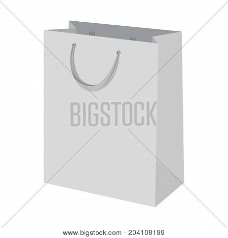 Shopping bag mockup. Realistic illustration of shopping bag vector mockup for web design isolated on white background