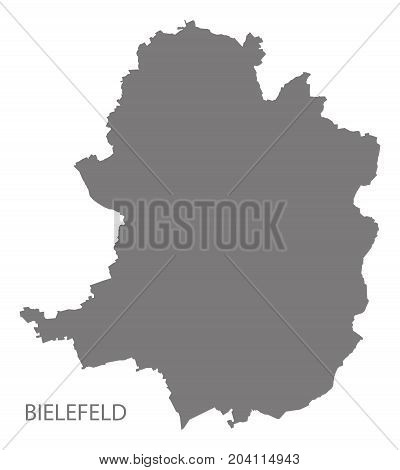Bielefeld City Map Grey Illustration Silhouette Shape