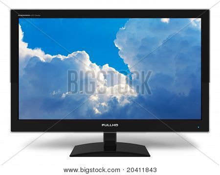 Widescreen-TFT-Display mit blauer Himmel