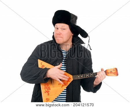 Russian Man With Balalaika