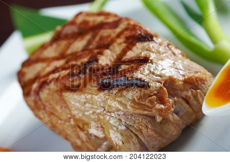Japanese Kobe beef Roast.Shallow depth-of-field. close up meal