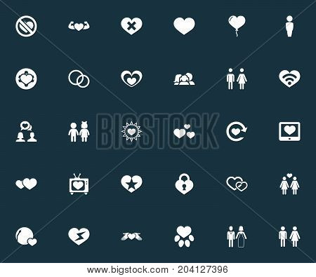 Elements Footprint, World, Pair And Other Synonyms Summer, Care And Song.  Vector Illustration Set Of Simple Valentine Icons.