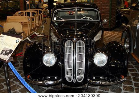 Krasnogorsk Russia-February 23 2016: BMW 327 Coupe at the Zadorozhnogo Museum of Engineering. Krasnogorsk Moscow region.