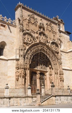 Entrance Of The Gothic Church Of Santa Maria La Real, Aranda De Duero, Burgos Province, Castilla Y L