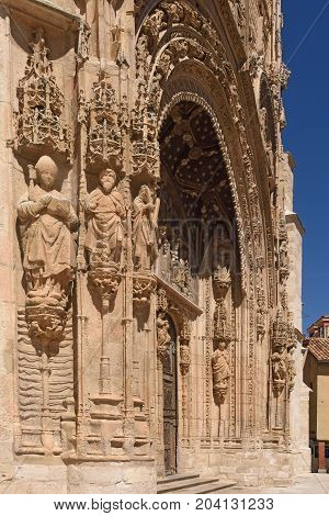 Entrance Of The Gothic Church Of Santa Maria La Real, Aranda De Duero, Burgos Province, Castilla Y L