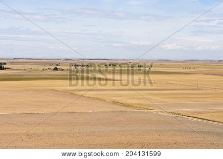 Landscape Of Castilla Y Leon Near The Village Of Montealetre De Campos In The Region Of Tierra De Ca